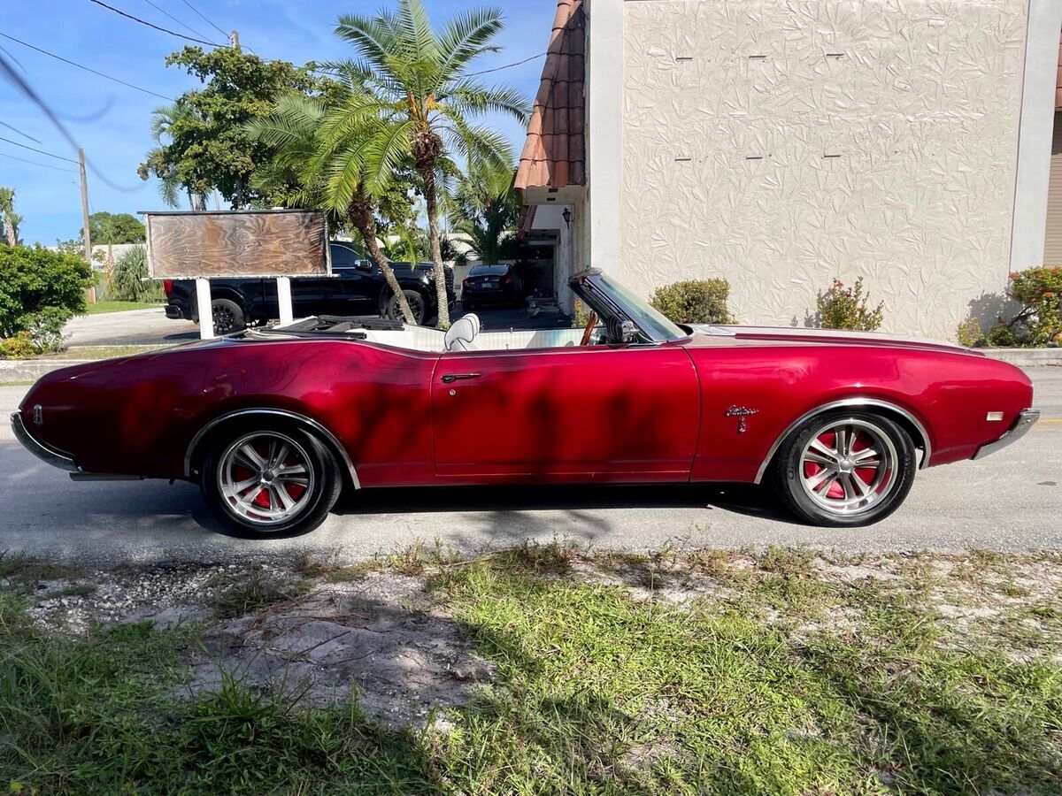 1969 oldsmobile cutlass convertible red rwd automatic supreme