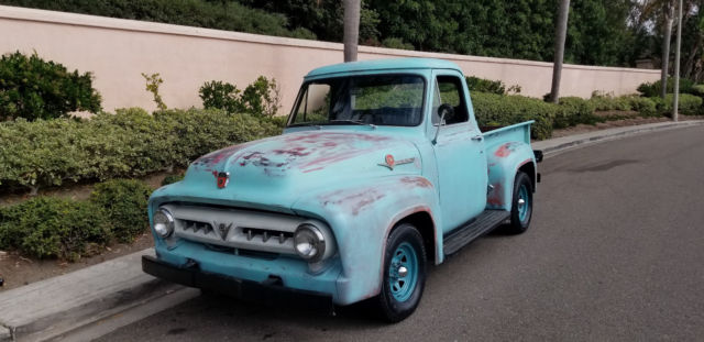 ford f-100 1953 short bed pickup v8 350 / 350 auto kool old skool cruiser patina