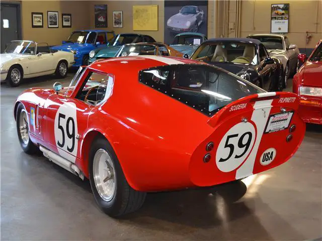 shelby cobra daytona recreation - only 2k miles since build - red w/white stripe