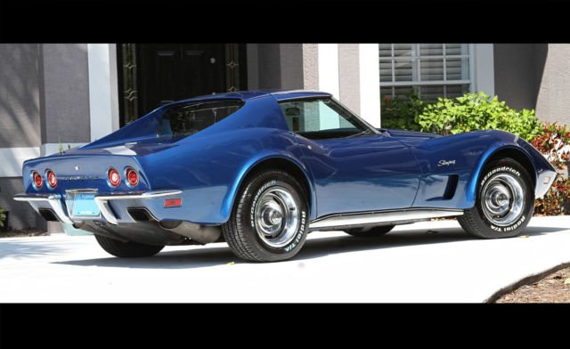 1973 corvette stingray coupe. blue. stick shift. beautiful