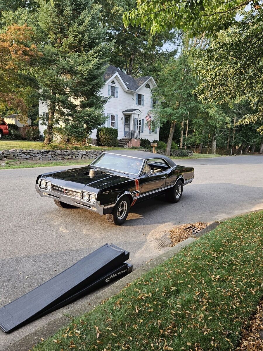 1966 oldsmobile cutlass coupe black rwd manual 442