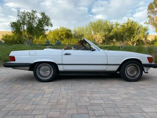 mercedes 560sl arctic white and palomino (tan) interior - fun desert driver!