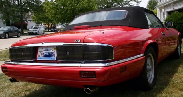 1994 jaguar xjs convertible 4.0 liter, vibrant red, black interior , black top