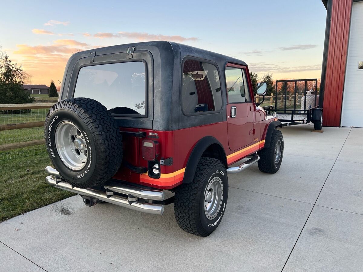 1985 jeep cj red 4wd manual cj7