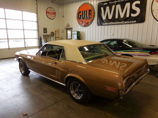 68 gold coupe stang classic car show original v8 289 auto power white wms 69 67