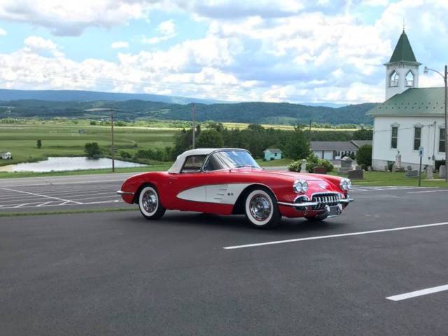 1959 chevrolet corvette red/red*dualquad*245hp*4spd*2x4s*l@@k*beautifulc1*