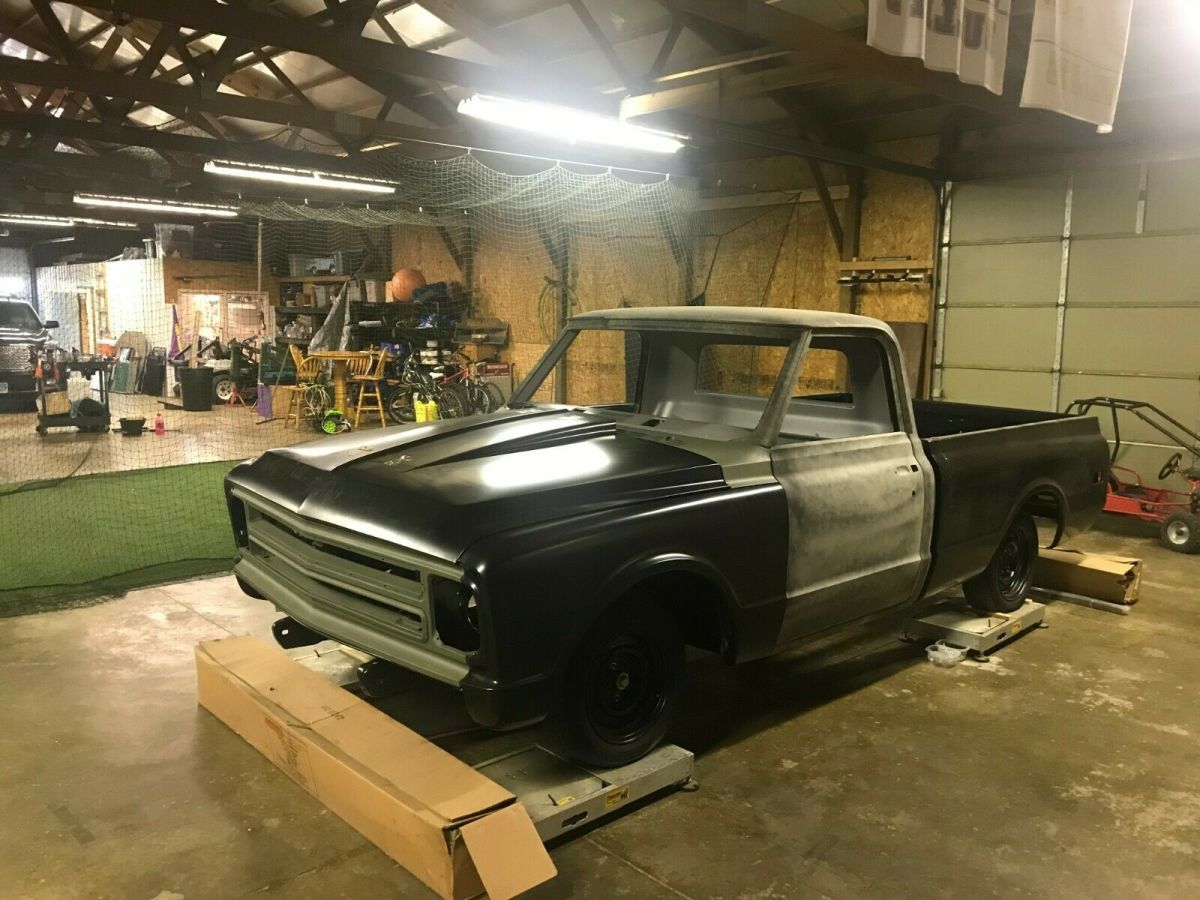1967 chevrolet c10 shortbed fleetside pickup rolling & new sheet metal on truck