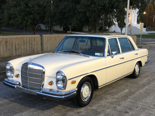 1969 mercedes benz 280sel in light ivory w. flawless palomino, becker, sunroof *