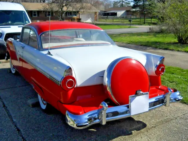 1956 ford victoria 2 dr. hardtop 292 v8 automatic continental kit skirts