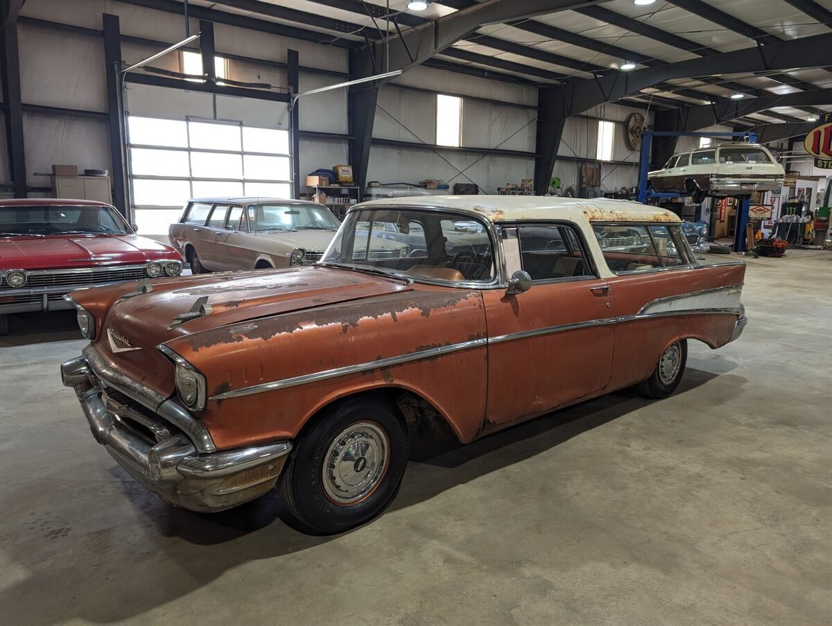 1957 chevrolet nomad 283ci v8 sierra gold adobe beige barn find! l@@k!