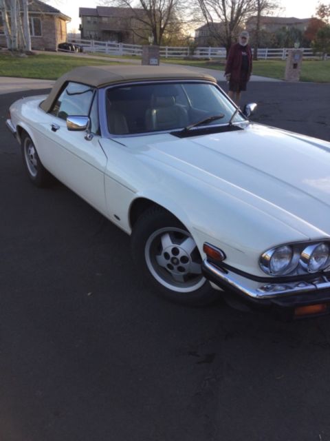 1987 jaguar xjs v12 convertible by hess & eisenhart. creme with tan top