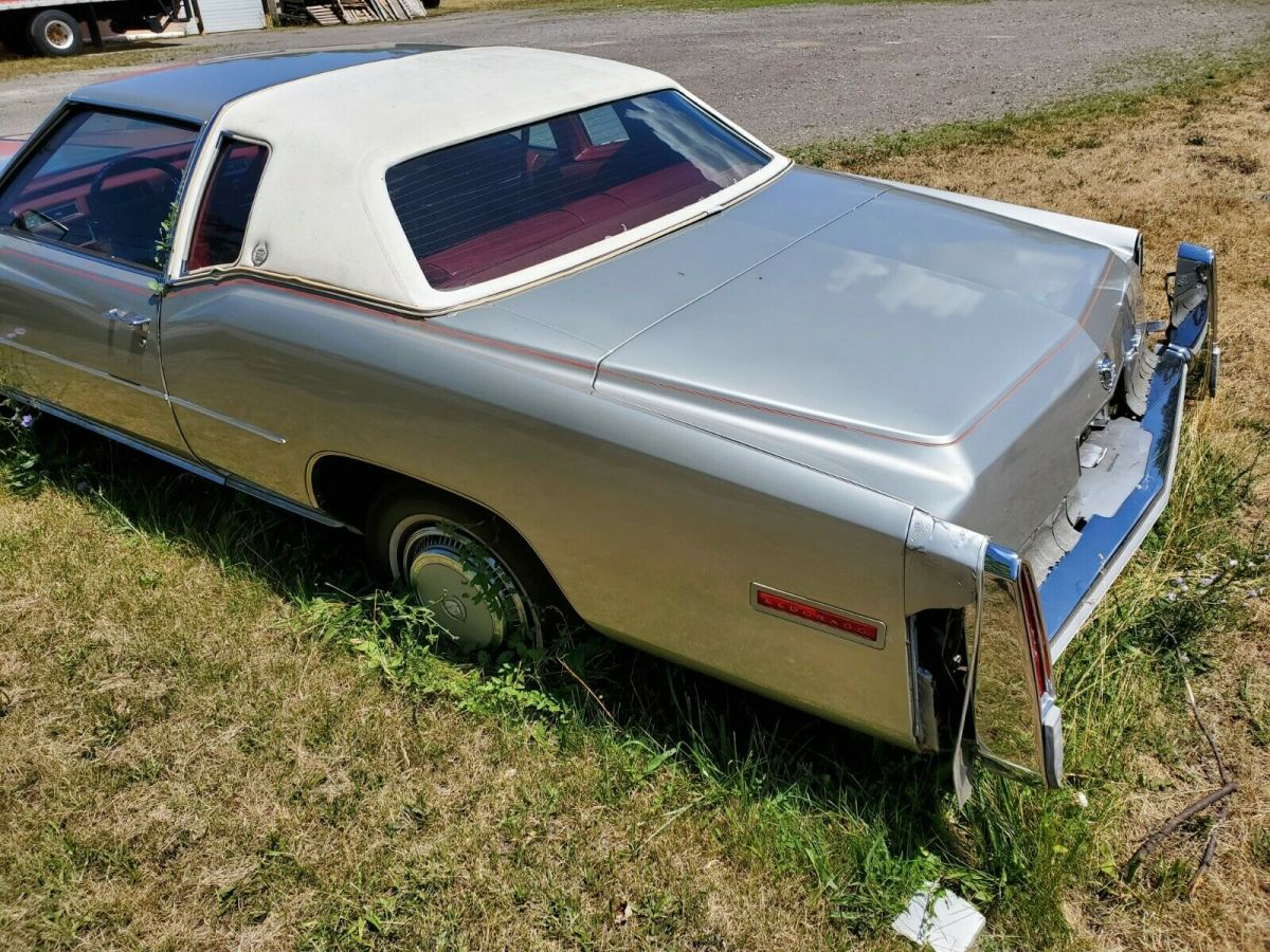 1978 cadillac eldorado silver and burgundy 2door