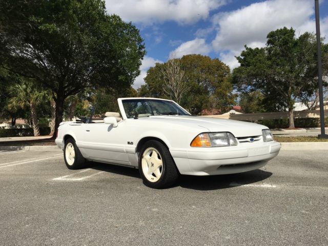 1993 ford mustang lx 5.0 convertible special edition low miles bone stock