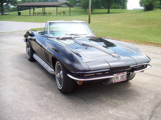 1965 l-78 big block corvette very rare color black/bright blue interior