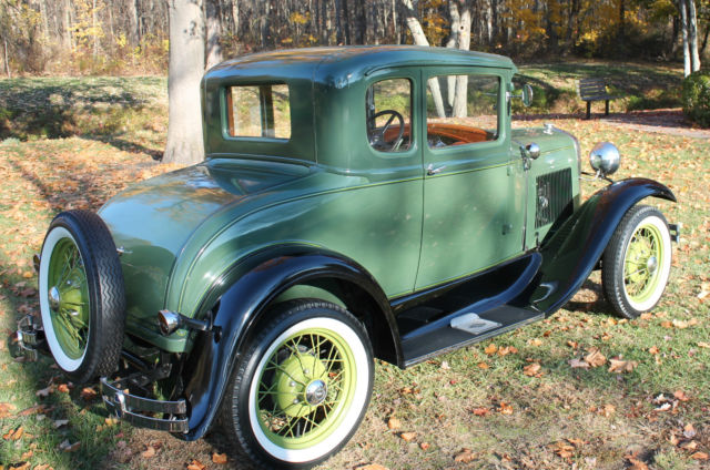 simply gorgeous green two tone 1931 ford model a 5 window 2 door coupe nice