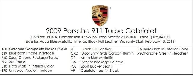 2009 porsche 911 turbo cabriolet
