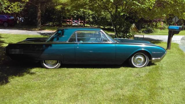 blue 1961 ford thunderbird 390 hp