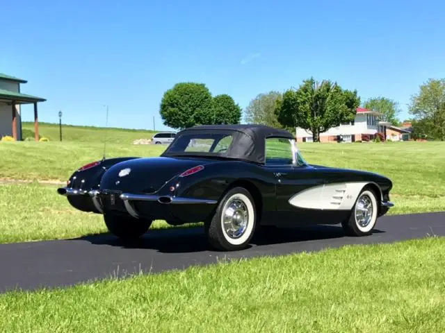 1959 chevrolet corvette tripleblack*4spd*killercosmetics*l@@k* manual 4-speed v8