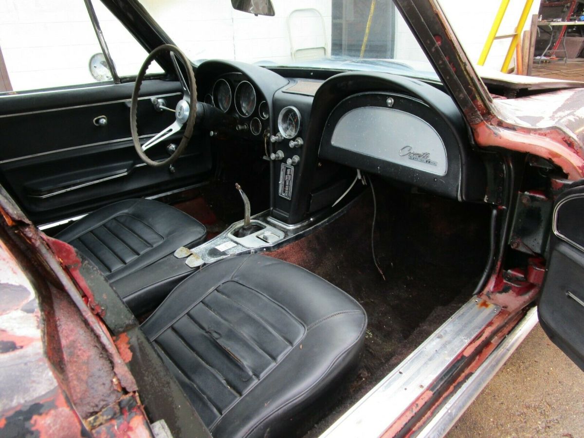 1966 corvette sting ray sport coupe rolling project car resto mod