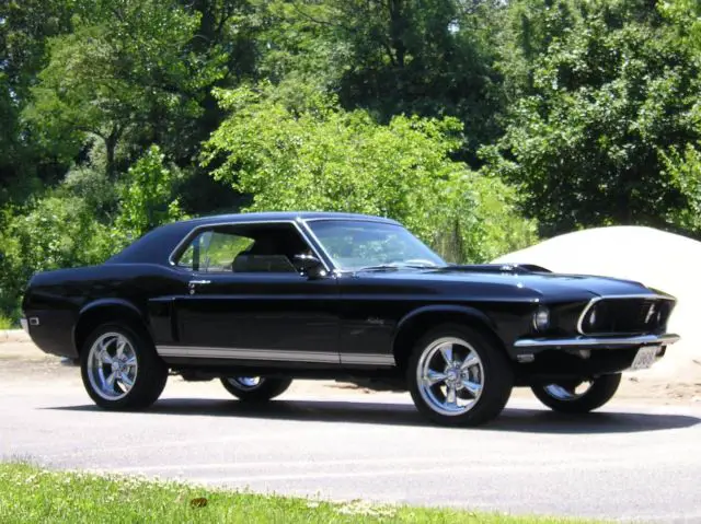 totally stunning 1969 mustang custom "raven black"! built 351! triple chrome!