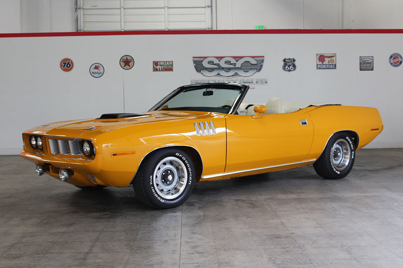 1971 plymouth barracuda 3477 miles yellow convertible
