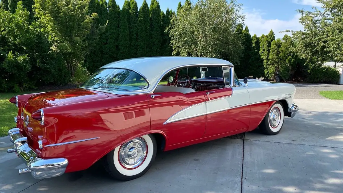 1955 oldsmobile super 88 sedan red rwd automatic holiday