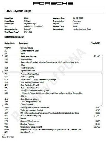 2020 porsche cayenne awd