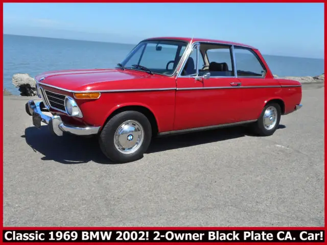 rare collectible 1969 bmw 2002 4 speed! 2-owner black license plate calif. car!