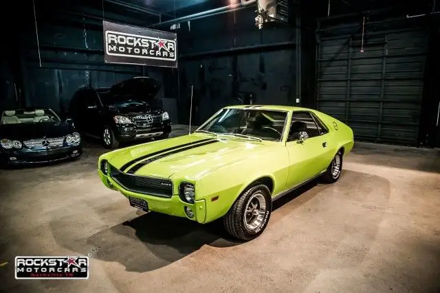 1969 amc amx sport fastback 84691 miles green 390 v-8 manual