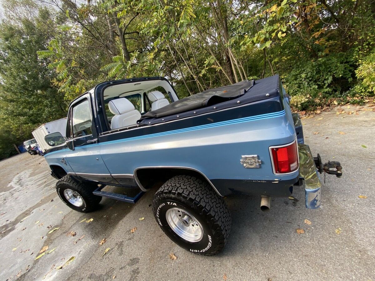 1987 chevrolet blazer suv blue 4wd auto v10 k5 silverado chevy removable top