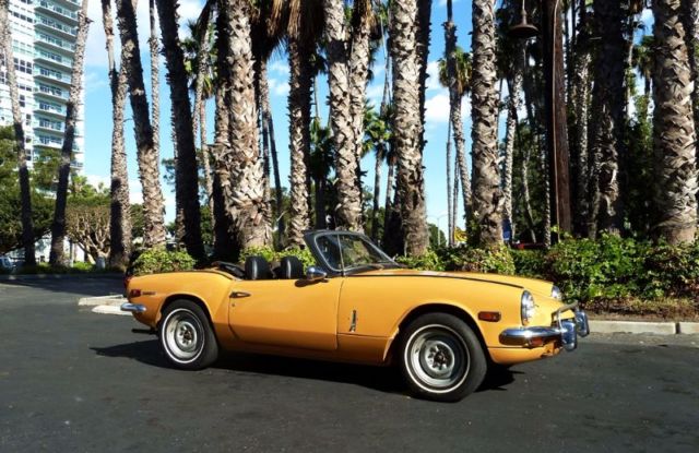 1970 california triumph spitfire base 1.3l, mk iii, saffron, spitfire insignia