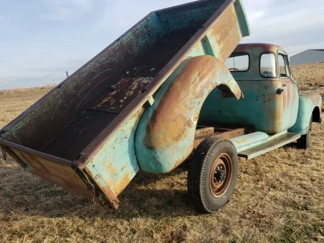 1954 cheverolet chevy 3800 9ft bed with dump bed project truck 5 window rare rig