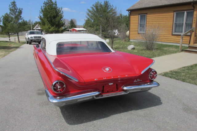 restored 1960 buick lesabre two door convertible v8 364 tampico red no reserve!