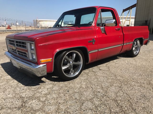1987 chevy truck, c10, patina, lowered, 20" wheels, hot rod, c/k, c-10, single