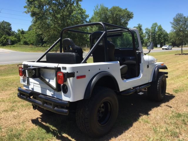 white 1977 jeep cj7 automatic v8 california rust free with gray hardtop