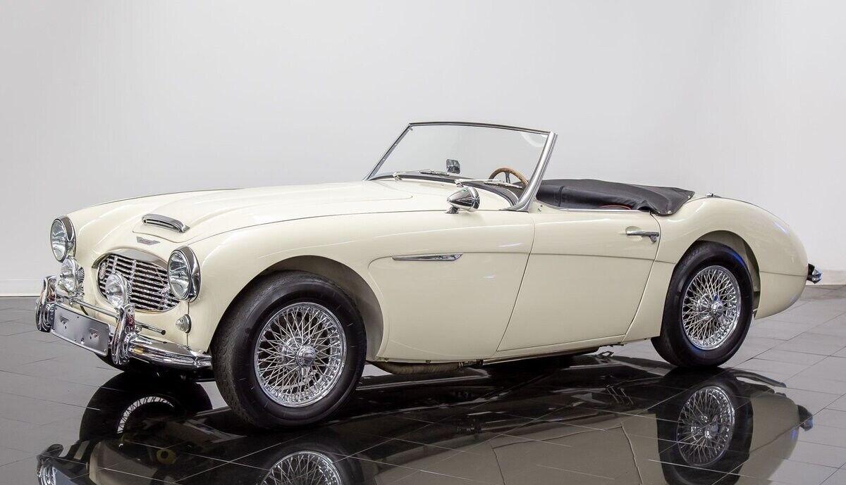 1959 austin healey 100 6 bn6 gorgeous ivory white with black leather 3874 miles