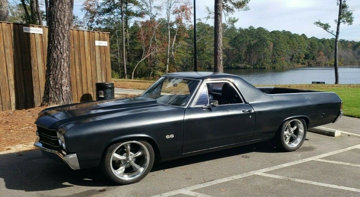 black 1970 el camino ss clone- muscle car chevy chevelle el-camino camaro