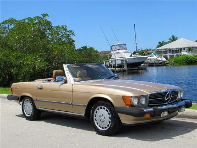 1988 mercedes-benz 560 series 560sl 70,225 miles gold r107 8 cylinder engine 5.6