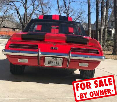 1969 chevy camaro ss convertible 500hp 8-cylinder gas 4-speed automatic c84363