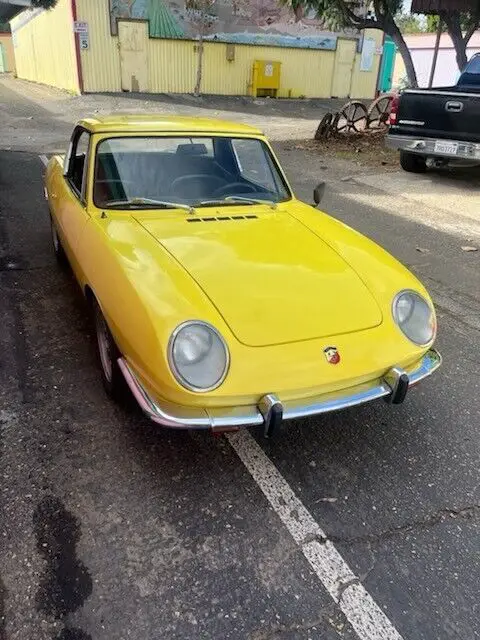 1968 fiat 850 convertible yellow rwd manual blk