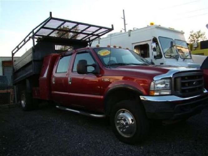 used 2002 ford f550 crew cab dump truck 4x4 diesel, 0 miles in island park, ny