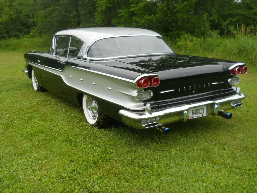 1958 pontiac chieftain catalina 2 dr ht ps pb black and silver