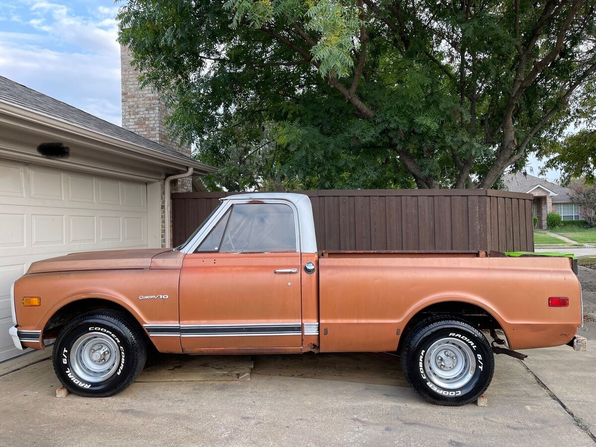 1972 chevrolet c-10 pickup orange rwd manual custom