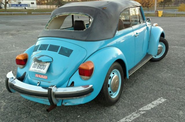 1976 volkswagen beetle convertible baby blue lovebug