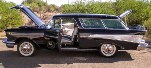 1957 chevrolet nomad 283 v8 2 speed automatic station wagon onyx black