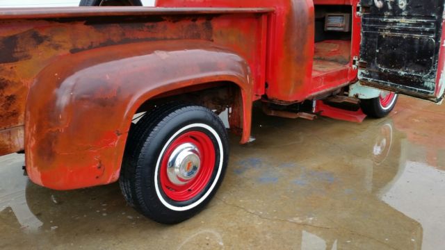 1955 f100 short bed solid v8 patina shop pickup