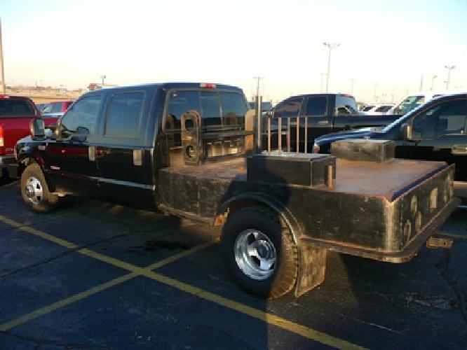 obo 2003 ford f350 lariat crew cab 4x2 diesel 9' welder utility bed truck in dallas, tx