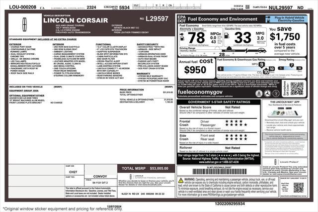 2022 lincoln corsair grand touring