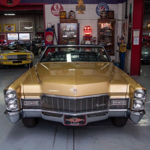 1968 cadillac coupe de ville convertible, 472, auto, cruise, topaz gold, look