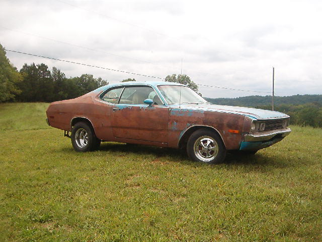 1972 dodge demon 340 727 auto tb3 corporation/petty blue white interior,stripes